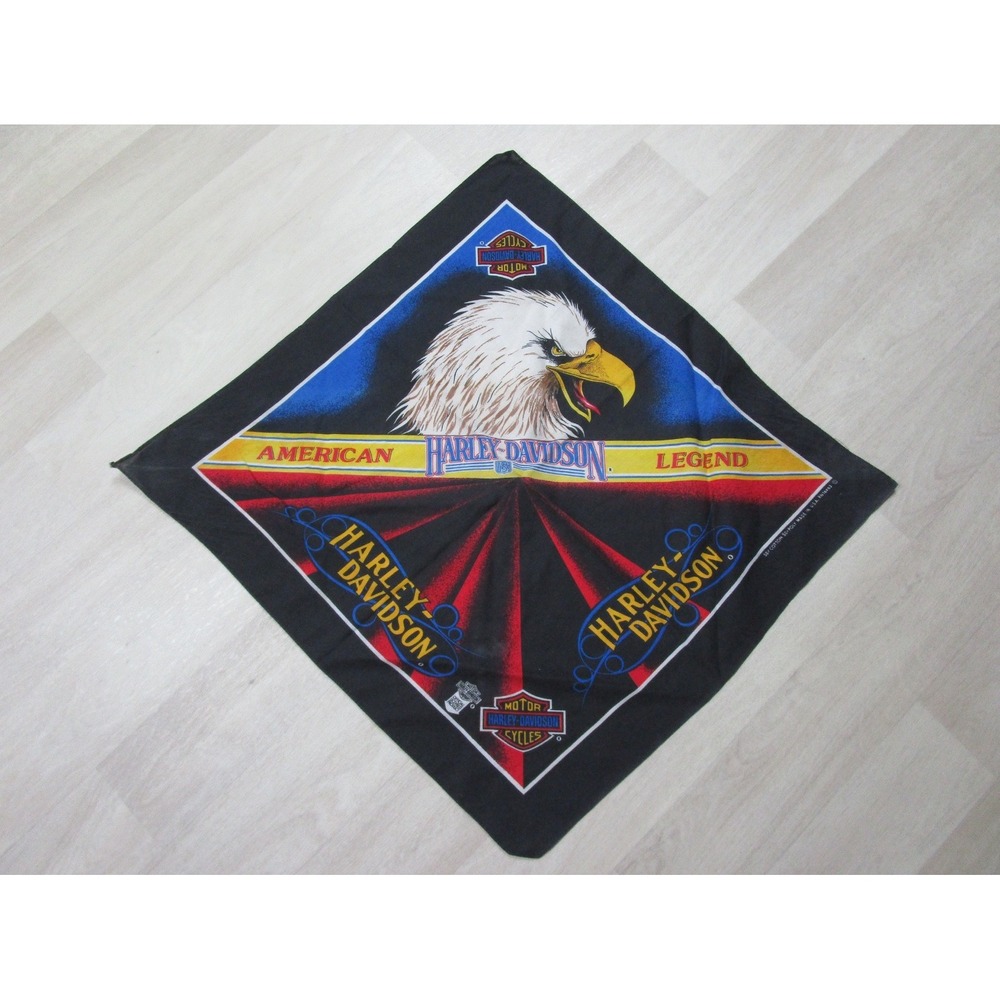 Vintage Harley-Davidson Bandana American Made License to Ride USA Motorcycles